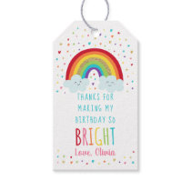 Colorful Rainbow Birthday Thank You Gift Tags