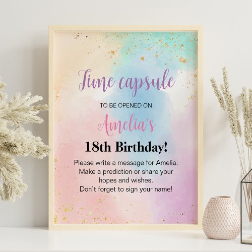 Colorful Rainbow Birthday Time Capsule Sign