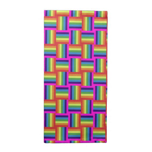Colorful Rainbow Block Pattern Cloth Napkin