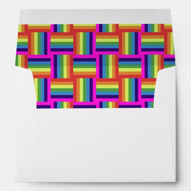 Colorful Rainbow Block Pattern Envelope (Back (Bottom))