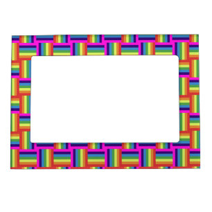 Colorful Rainbow Block Pattern Magnetic Frame