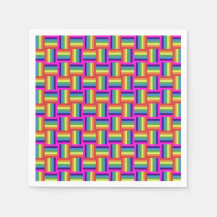 Colorful Rainbow Block Pattern Napkins