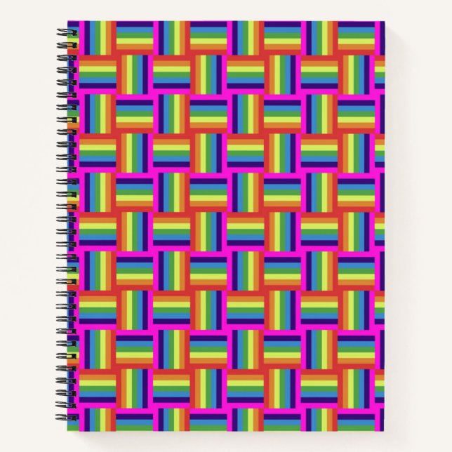 Colorful Rainbow Block Pattern Notebook (Front)