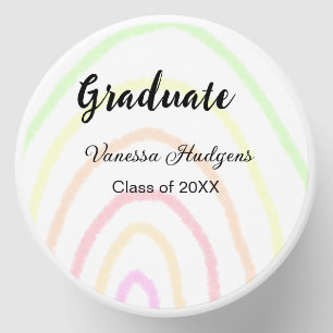 Colorful rainbow boho graduation add name year mini candle favors