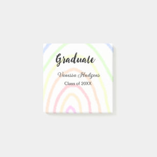 Colorful rainbow boho graduation add name year  post-it notes