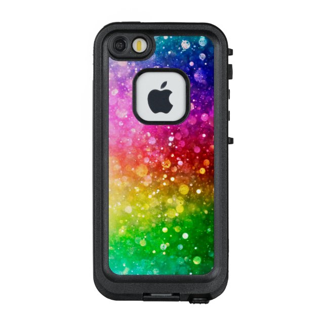 Colorful Rainbow Bokeh Glitter LifeProof iPhone Case (Back)