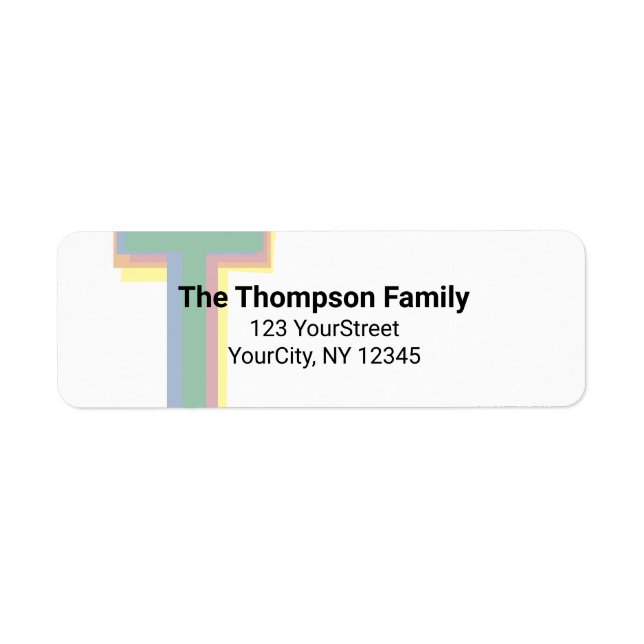 Colorful Rainbow Bold Typography Monogram Letter Label (Front)