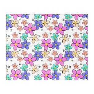 colorful rainbow bright flowers bumble bees floral acrylic print