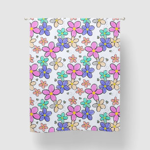 colorful rainbow bright flowers bumble bees floral blackout curtains
