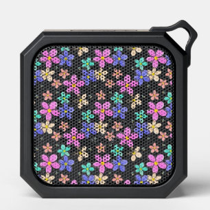 colorful rainbow bright flowers bumble bees floral bluetooth speaker
