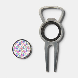 colorful rainbow bright flowers bumble bees floral divot tool
