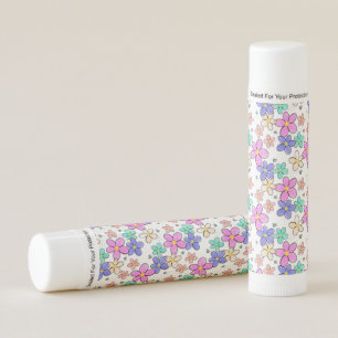 colorful rainbow bright flowers bumble bees floral lip balm