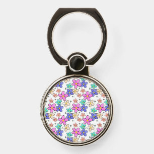 colorful rainbow bright flowers bumble bees floral phone ring stand