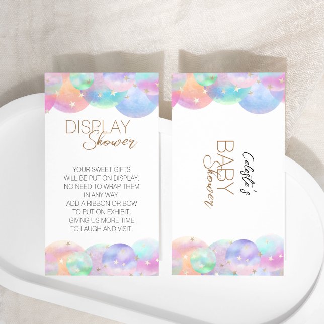 Colorful Rainbow Bubble Baby Shower Display Shower Enclosure Card (Creator Uploaded)