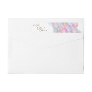 Colorful Rainbow Bubble Baby Shower Return Address Wrap Around Label