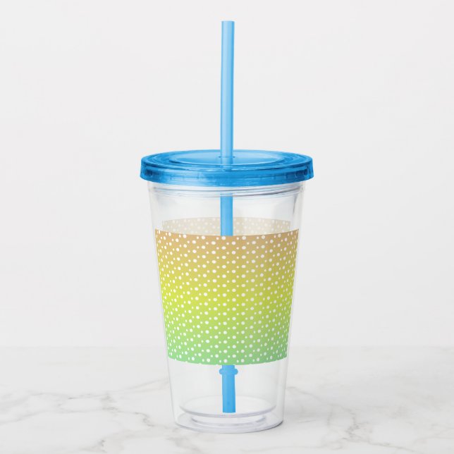 Colorful rainbow bubble gradient     acrylic tumbler (Front)