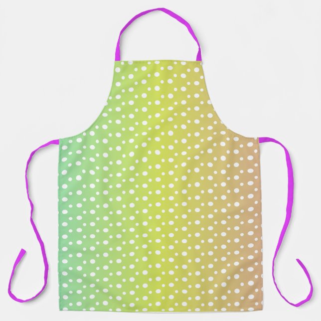 Colorful rainbow bubble gradient  apron (Front)