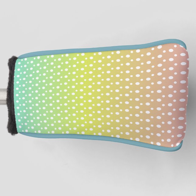 Colorful rainbow bubble gradient  golf head cover (Front)