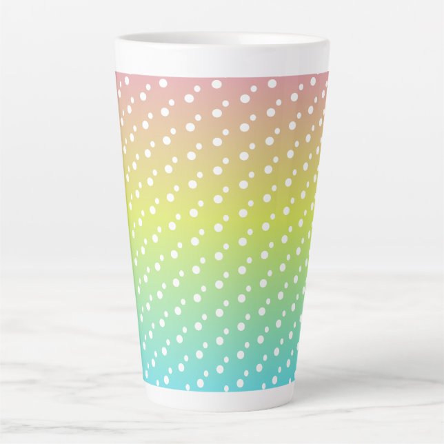 Colorful rainbow bubble gradient  latte mug (Front)