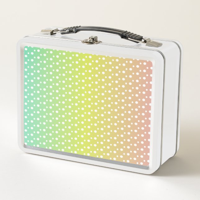 Colorful rainbow bubble gradient   metal lunch box (Front)