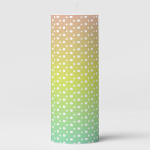 Colorful rainbow bubble gradient pillar candle