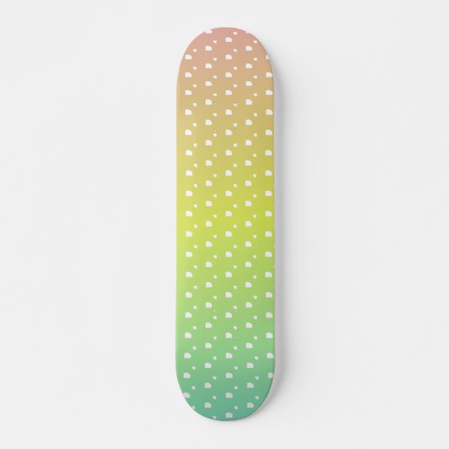 Colorful rainbow bubble gradient    skateboard (Front)