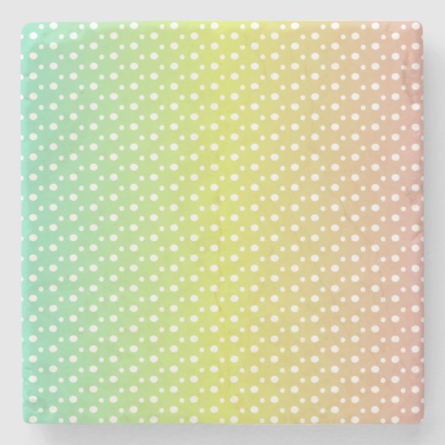 Colorful rainbow bubble gradient   stone coaster (Front)