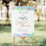Colorful Rainbow Bubbles Baby Shower Welcome Sign