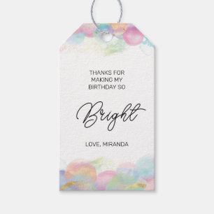 Colorful Rainbow Bubbles Favor Gift Tags