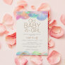 Colorful Rainbow Bubbles White Oh Baby Girl Shower Invitation