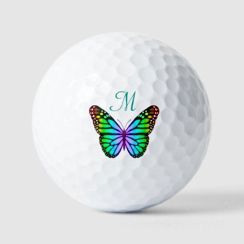 Colorful Rainbow Butterflies Golf Balls