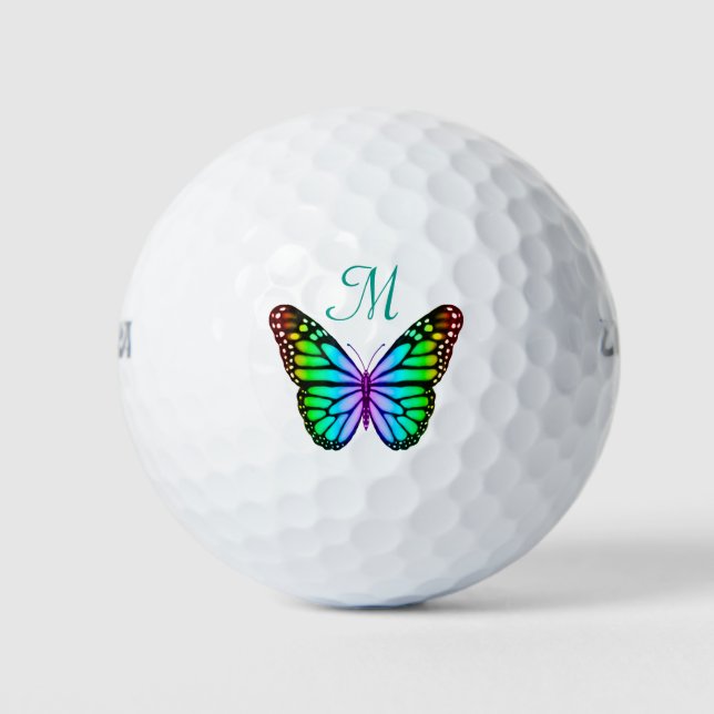 Colorful Rainbow Butterflies Golf Balls (Front)