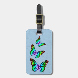 Colorful Rainbow Butterflies Luggage Tag