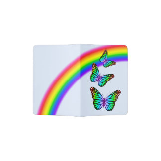 Colorful Rainbow Butterflies Passport Holder