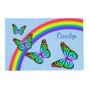 Colorful Rainbow Butterflies Placemat