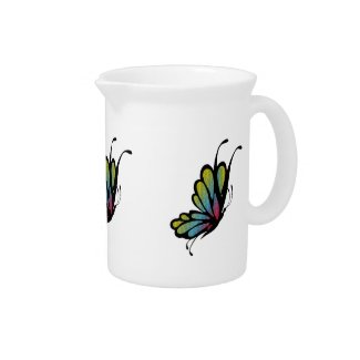 Colorful Rainbow Butterfly Beverage Pitchers