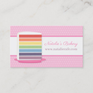 Colorful Rainbow Cake Bakery Business Card
