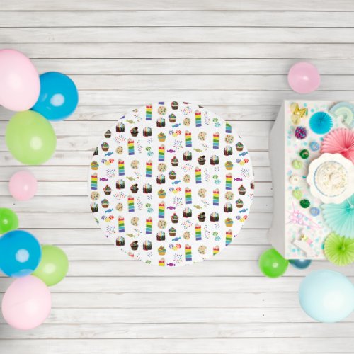 Colorful Rainbow Cake Desserts  Sprinkles Pattern Outdoor Rug