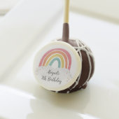 Colorful Rainbow Calligraphy Kids Birthday Cake Pops (Front Insitu)