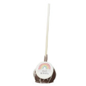 Colorful Rainbow Calligraphy Kids Birthday Cake Pops (Front)