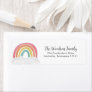 Colorful Rainbow Calligraphy Return Address  Label
