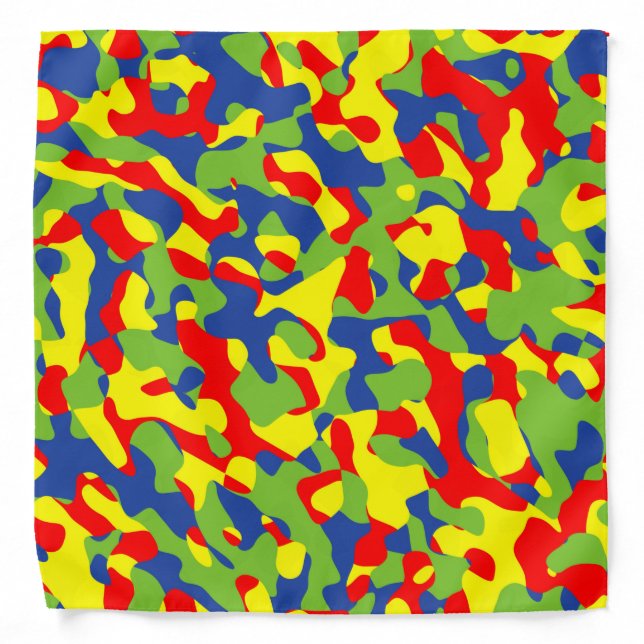 Colorful Rainbow Camouflage Pattern Bandana (Front)