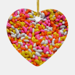 Colorful rainbow candy jelly bean confectionery ceramic ornament