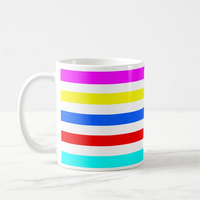 Colorful Rainbow Candy Stripes  Coffee Mug (Left)