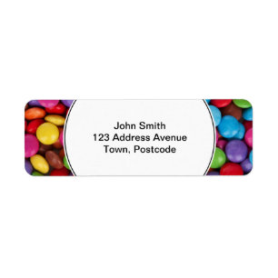 Colorful rainbow candy sweets label