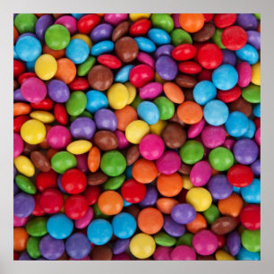 Colorful rainbow candy sweets poster