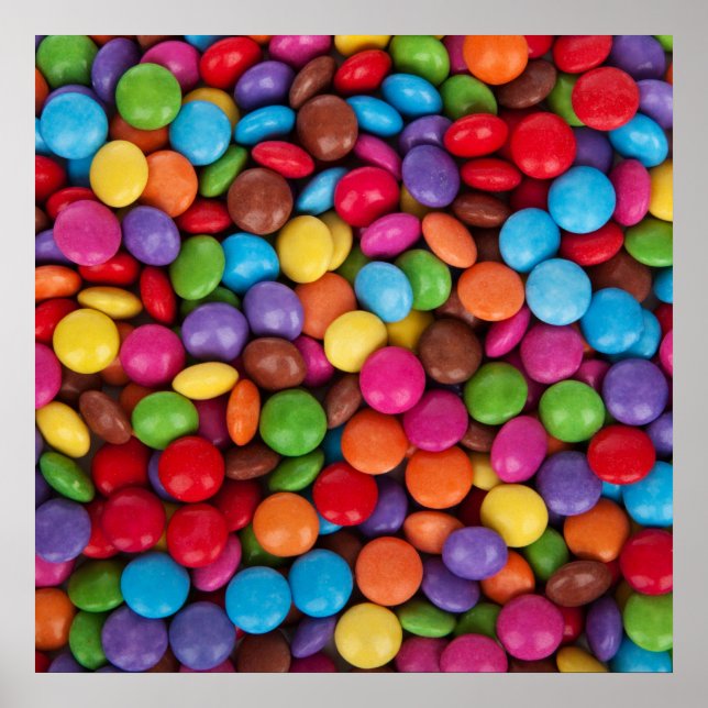 Colorful rainbow candy sweets poster (Front)