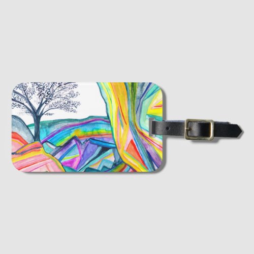 Colorful Rainbow Canyon Landscape Art Luggage Tag