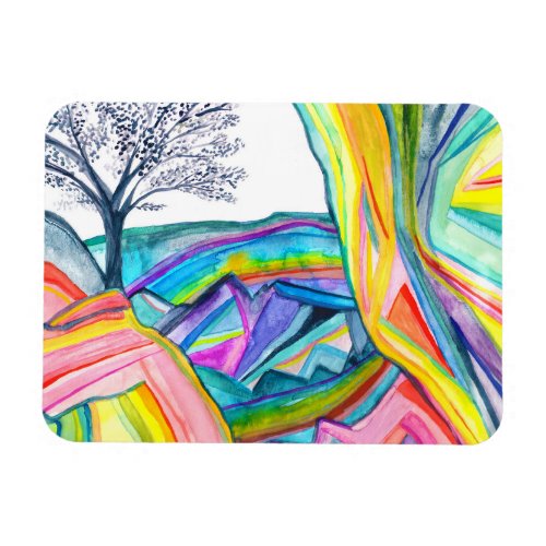 Colorful Rainbow Canyon Landscape Painting Magnet