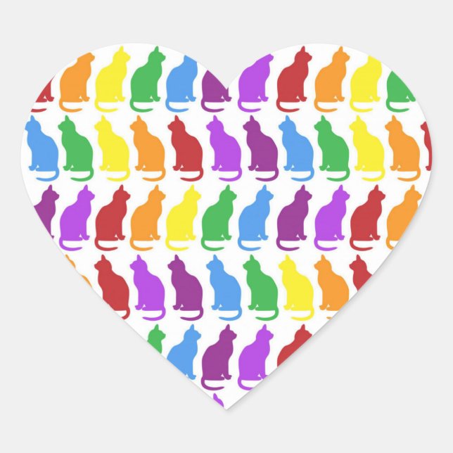 Colorful Rainbow Cats Sticker (Front)